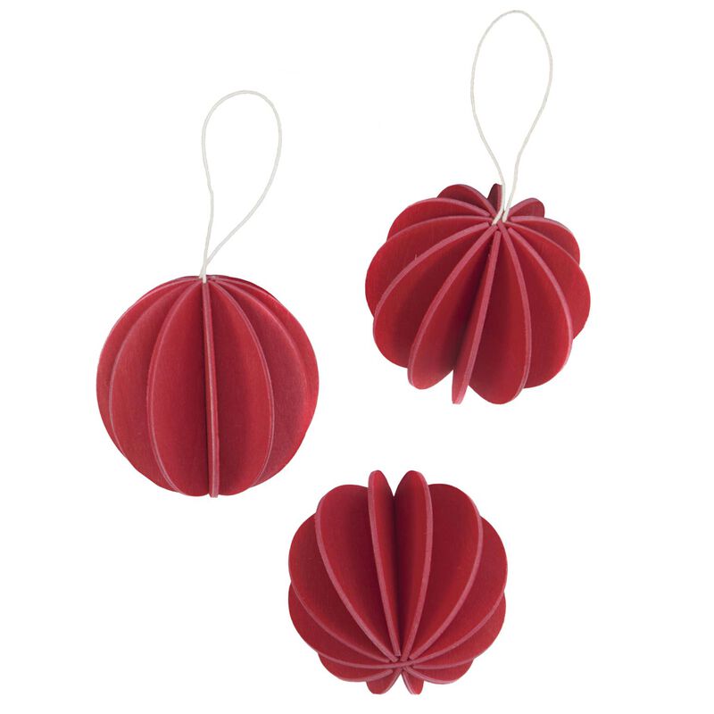 Peha Lovi 3 Original Baubles 8cm - Bright Red image number 0